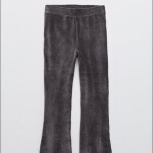 Aerie Groove-On Velour High Waisted Flare Pants